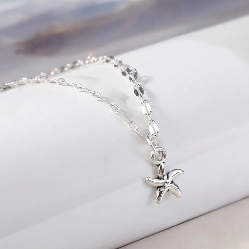 Silver Tone Starfish Anklet - NWT